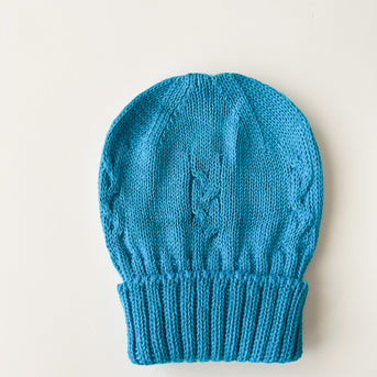 Hat Knit Turquoise Blue