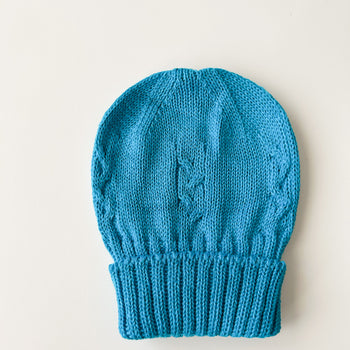 Hat Knit Turquoise Blue
