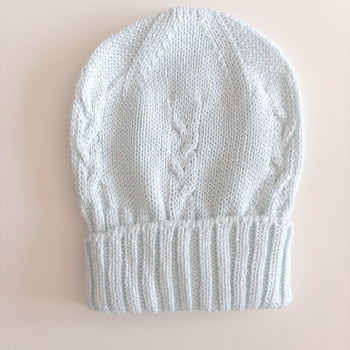 Hat Knit Aqua Green