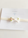 Embroidered Cora Bow Off-White