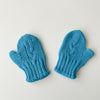 Gloves Knit Turquoise Blue