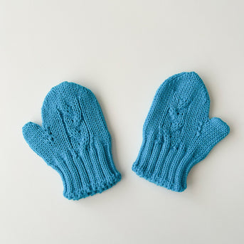 Gloves Knit Turquoise Blue